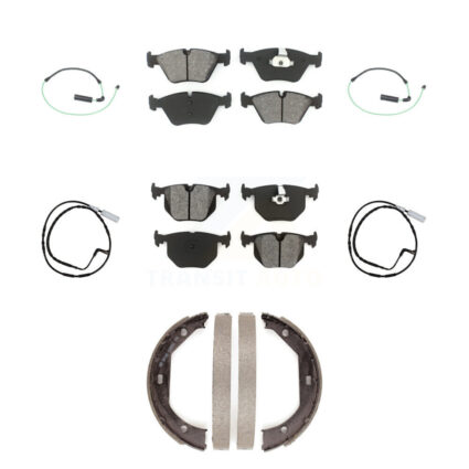 Front Rear Semi-Metallic Disc Brake Pad And Wear Sensor Kit (7Pc) For 2005 BMW 330xi 3.0L KSW-100256