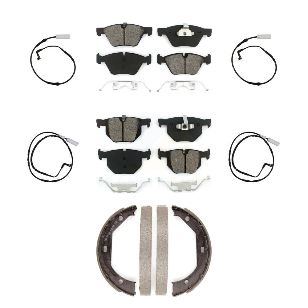 Front Rear Semi-Metallic Disc Brake Pads And Wear Sensors Kit (7Pc) For 2006 BMW 330i KSW-100257