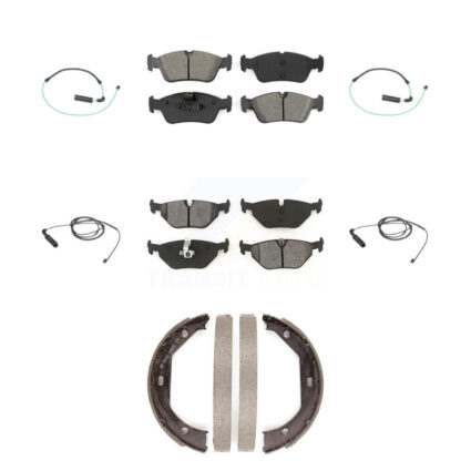 Front Rear Semi-Metallic Brake Pad And Wear Sensor Kit (7Pc) For 2001-2005 BMW 325xi 2.5L KSW-100266