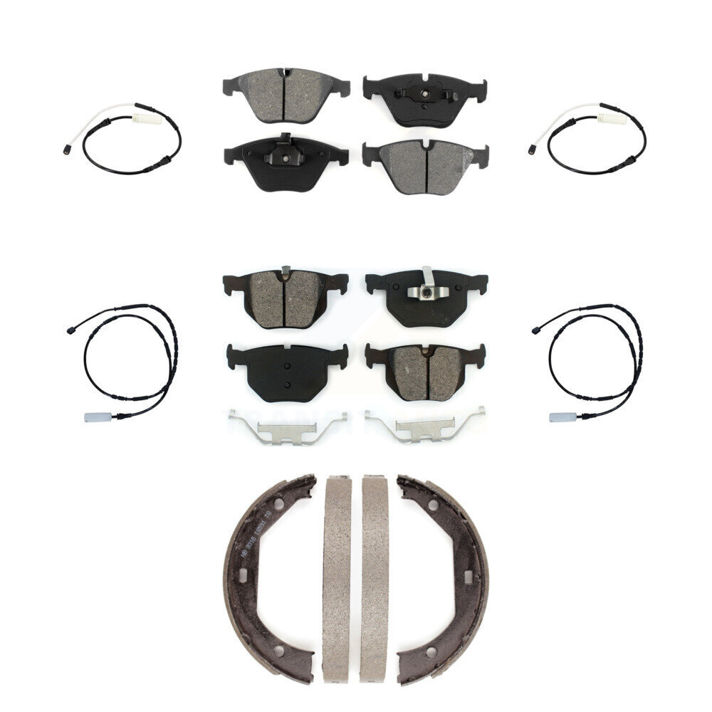 Front Rear Semi-Metallic Disc Brake Pad And Wear Sensor Kit (7Pc) For BMW 335i 335is 335d KSW-100269