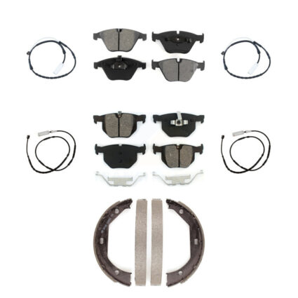 Front Rear Semi-Metallic Disc Brake Pads And Wear Sensors Kit (7Pc) For BMW X1 KSW-100271