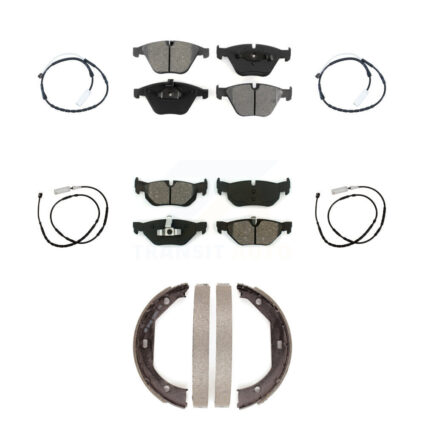 Front Rear Semi-Metallic Disc Brake Pads And Wear Sensors Kit (7Pc) For BMW X1 KSW-100272