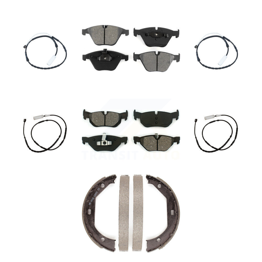 Front Rear Semi-Metallic Disc Brake Pads And Wear Sensors Kit (7Pc) For BMW X1 KSW-100272