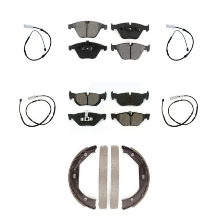 Front Rear Semi-Metallic Disc Brake Pads And Wear Sensors Kit (7Pc) For BMW X1 KSW-100273