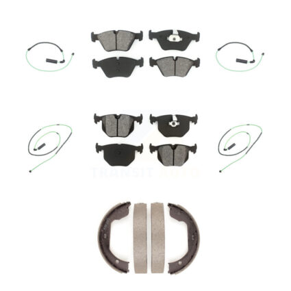 Front Rear Semi-Metallic Disc Brake Pad & Wear Sensor Kit (7Pc) For 2005-2006 BMW M3 3.2L KSW-100275