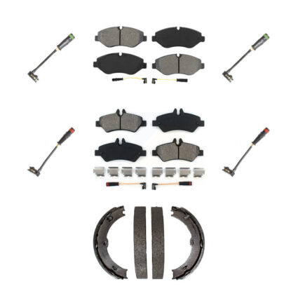 Front Rear Semi-Metallic Brake Pads & Extra Wear Sensor Kit (7Pc) For Sprinter 2500 Dodge KSW-100276