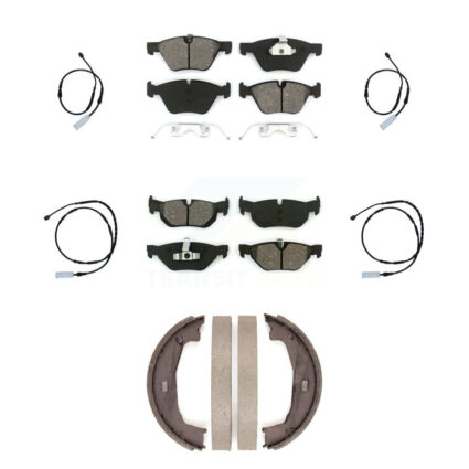 Front Rear Semi-Metallic Disc Brake Pads And Wear Sensor Kit (7Pc) For 2013 BMW 128i 3.0L KSW-100279