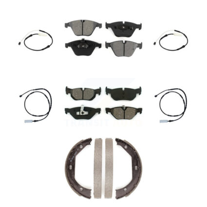 Front Rear Semi-Metallic Disc Brake Pads And Wear Sensors Kit (7Pc) For BMW 328i xDrive KSW-100280