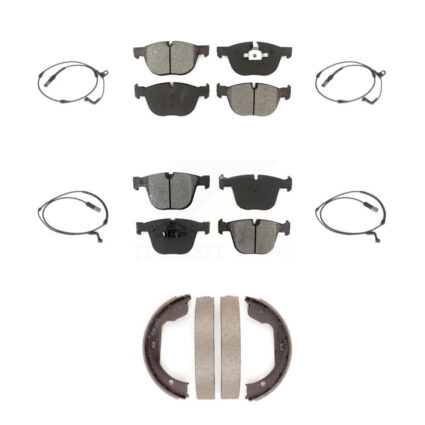 Front Rear Semi-Metallic Disc Brake Pads And Wear Sensors Kit (7Pc) For BMW X5 X6 KSW-100283