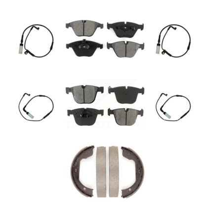 Front Rear Semi-Metallic Disc Brake Pad And Wear Sensor Kit (7Pc) For BMW 550i 545i 645Ci KSW-100287