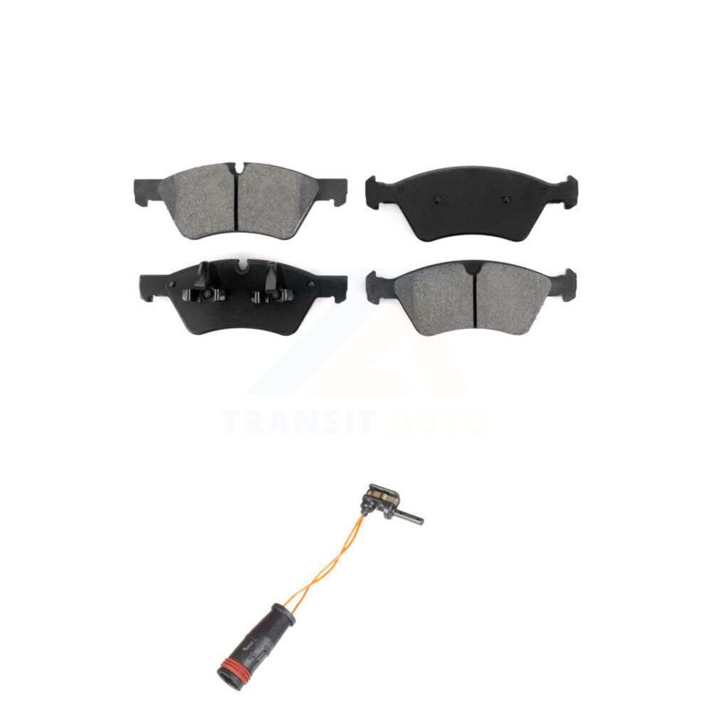 Front Semi-Metallic Disc Brake Pads And Wear Sensors Kit For Mercedes-Benz E350 AWD KSW-100311