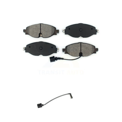 Front Semi-Metallic Brake Pad Extra Wear Sensor Kit For 16 Audi TT Quattro Base with 2.0L KSW-100322