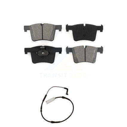 Front Semi-Metallic Brake Pads Wear Sensor Kit For 12 BMW 328i with Black Painted Caliper KSW-100379