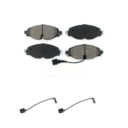 Front Semi-Metallic Brake Pad Extra Wear Sensor Kit For 16 Audi TT Quattro Base with 2.0L KSW-100428