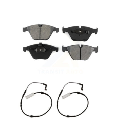 Front Semi-Metallic Disc Brake Pads And Wear Sensors Kit For BMW 335i 328i 335d 3.0L KSW-100447
