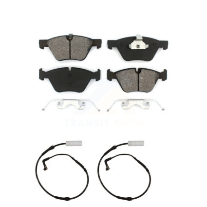 Front Semi-Metallic Disc Brake Pads And Wear Sensors Kit For BMW 128i 328i 323i 325i 330i KSW-100449
