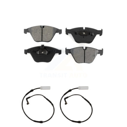 Front Semi-Metallic Disc Brake Pads And Wear Sensors Kit For 2008 BMW 328i 3.0L KSW-100450