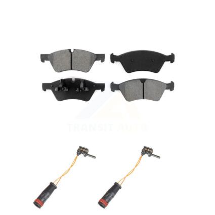 Front Semi-Metallic Disc Brake Pads And Wear Sensors Kit For Mercedes-Benz E350 AWD KSW-100456