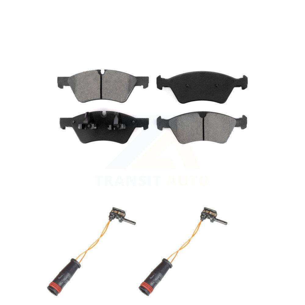 Front Semi-Metallic Disc Brake Pads And Wear Sensors Kit For Mercedes-Benz E350 AWD KSW-100456