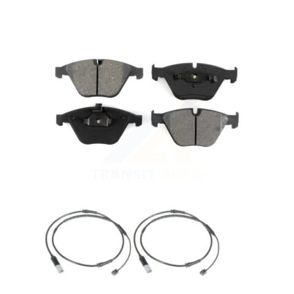 Front Semi-Metallic Disc Brake Pads And Wear Sensors Kit For 2010 BMW 535i Base with 3.0L KSW-100459