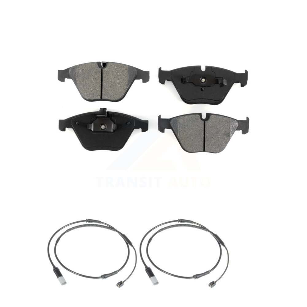 Front Semi-Metallic Disc Brake Pads And Wear Sensors Kit For 2010 BMW 535i Base with 3.0L KSW-100459