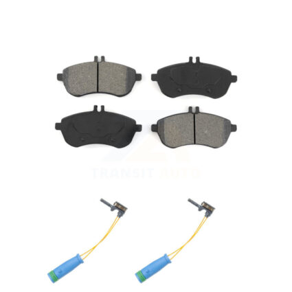 Front Semi-Metallic Disc Brake Pads And Wear Sensors Kit For 2012 Mercedes-Benz C250 1.8L KSW-100471