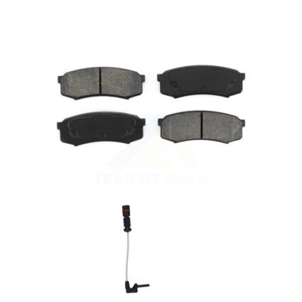 Rear Semi-Metallic Disc Brake Pad And Wear Sensor Kit For 2000 Mercedes-Benz C43 AMG 4.3L KSW-100539