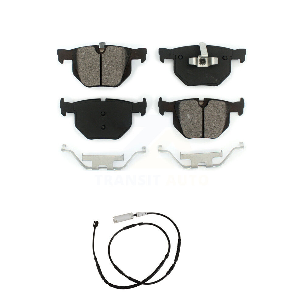 Rear Semi-Metallic Brake Pad And Wear Sensor Kit For 2013-2015 BMW X1 xDrive35i with 3.0L KSW-100548