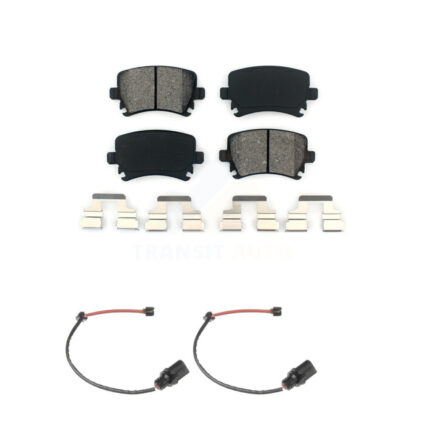 Rear Semi-Metallic Disc Brake Pads And Wear Sensors Kit For 2011 Audi A6 KSW-100587