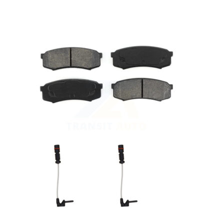 Rear Semi-Metallic Disc Brake Pad And Wear Sensor Kit For 2000 Mercedes-Benz C43 AMG 4.3L KSW-100617