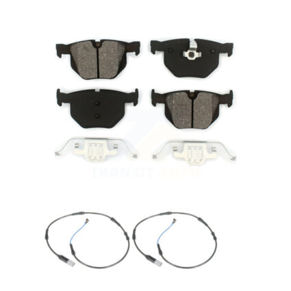 Rear Semi-Metallic Disc Brake Pads And Wear Sensors Kit For 2010 BMW 528i 3.0L KSW-100623