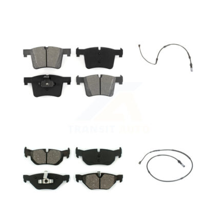 Front Rear Semi-Metallic Disc Brake Pads And Wear Sensors Kit For 2012 BMW 320i 2.0L KSW-100673