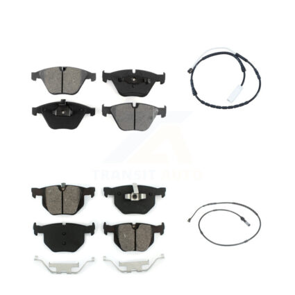 Front Rear Semi-Metallic Disc Brake Pads And Wear Sensors Kit For BMW 335i xDrive KSW-100675
