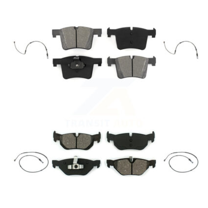 Front Rear Semi-Metallic Disc Brake Pads And Wear Sensors Kit For 2012 BMW 320i 2.0L KSW-100679