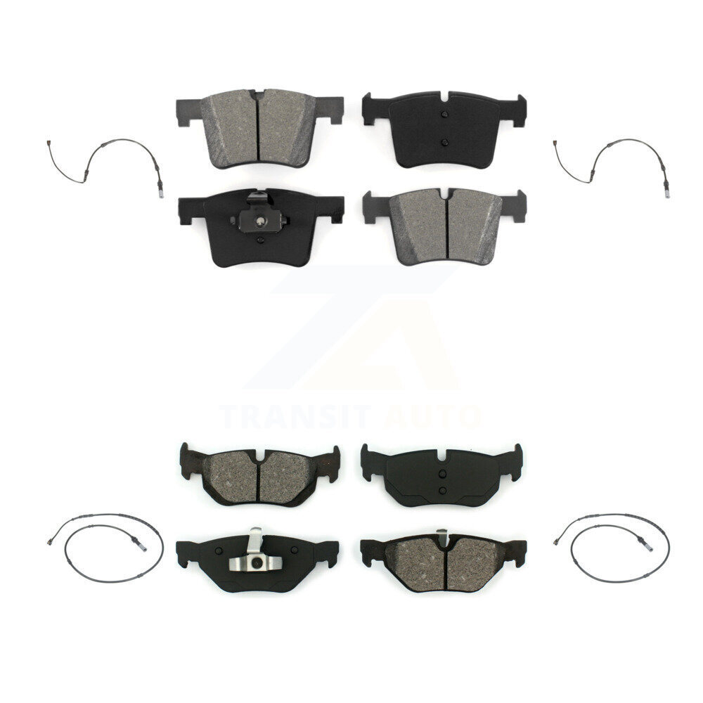 Front Rear Semi-Metallic Disc Brake Pads And Wear Sensors Kit For 2012 BMW 320i 2.0L KSW-100679