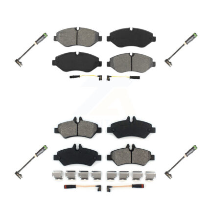 Front Rear Semi-Metallic Brake Pad & Extra Wear Sensor Kit For Freightliner Sprinter 2500 KSW-100684