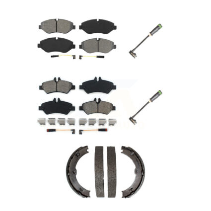 Front Rear Semi-Metallic Disc Brake Pads And Extra Wear Sensors Kit (5Pc) For KSW-100686