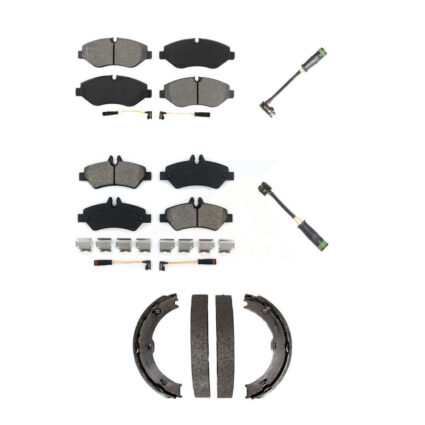 Front Rear Semi-Metallic Disc Brake Pads And Extra Wear Sensors Kit (5Pc) For KSW-100687