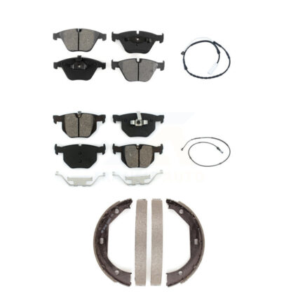 Front Rear Semi-Metallic Disc Brake Pads And Wear Sensors Kit (5Pc) For BMW 335i xDrive KSW-100690