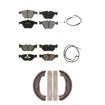 Front Rear Semi-Metallic Disc Brake Pads And Wear Sensors Kit (5Pc) For BMW 328i KSW-100691