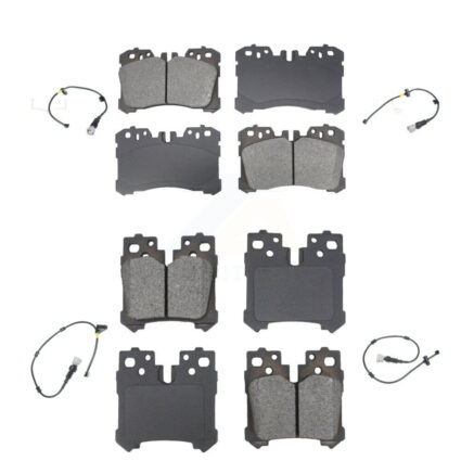 Front Rear Semi-Metallic Disc Brake Pads And Wear Sensors Kit (6Pc) For Lexus LS460 KSW-100709