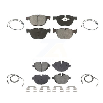 Front Rear Semi-Metallic Disc Brake Pads And Wear Sensors Kit For 2017 BMW X4 M40i KSW-100720