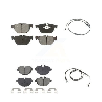 Front Rear Semi-Metallic Disc Brake Pads And Wear Sensors Kit For 2017 BMW X4 M40i KSW-100734