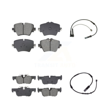Front Rear Semi-Metallic Brake Pad & Wear Sensor Kit For BMW X1 Mini Cooper Countryman X2 KSW-100740