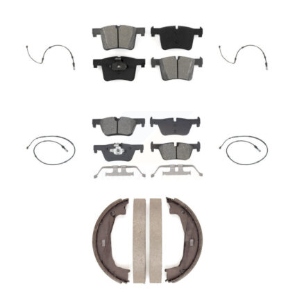 Front Rear Semi-Metallic Brake Pads & Wear Sensor Kit (7Pc) For BMW 320i xDrive 328d 2.0L KSW-100836
