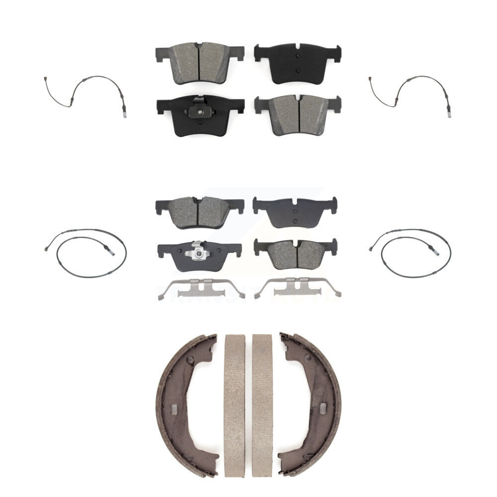 Front Rear Semi-Metallic Brake Pads & Wear Sensor Kit (7Pc) For BMW 320i xDrive 328d 2.0L KSW-100836