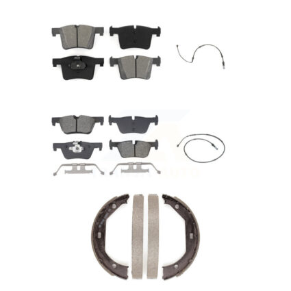 Front Rear Semi-Metallic Brake Pads & Wear Sensor Kit (5Pc) For BMW 320i xDrive 328d 2.0L KSW-100837