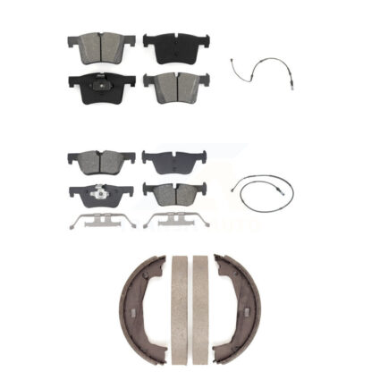 Front Rear Semi-Metallic Brake Pads & Wear Sensor Kit (5Pc) For BMW 320i xDrive 328d 2.0L KSW-100838