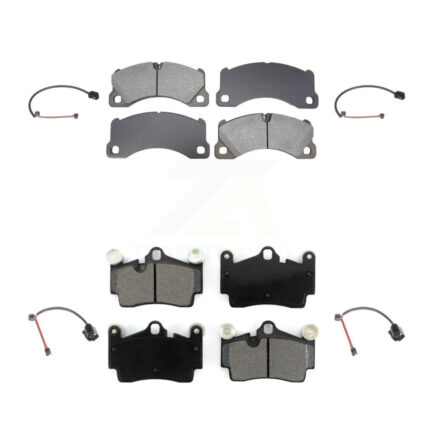 Front Rear Semi-Metallic Disc Brake Pads And Wear Sensors Kit For Porsche Cayenne KSW-100842