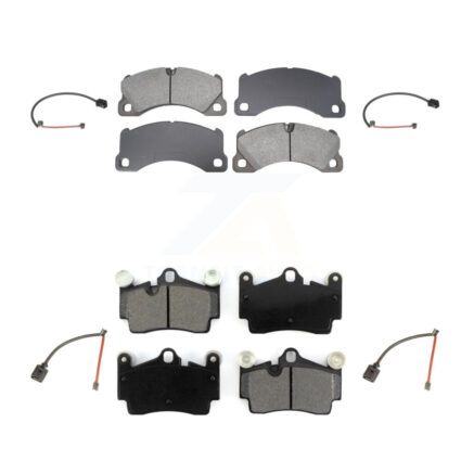 Front Rear Semi-Metallic Disc Brake Pads And Wear Sensors Kit For Porsche Cayenne KSW-100843